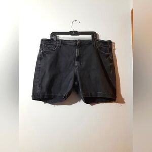 Silver Jeans Co.Sure Thing Shorts Black Dark Denim Size 18/20 Cut Off Beach